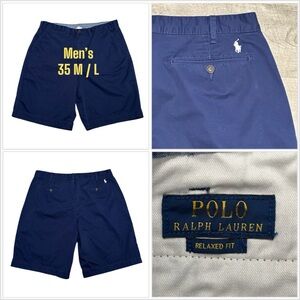 Polo by Ralph Lauren Navy Men's Flat Front Shorts